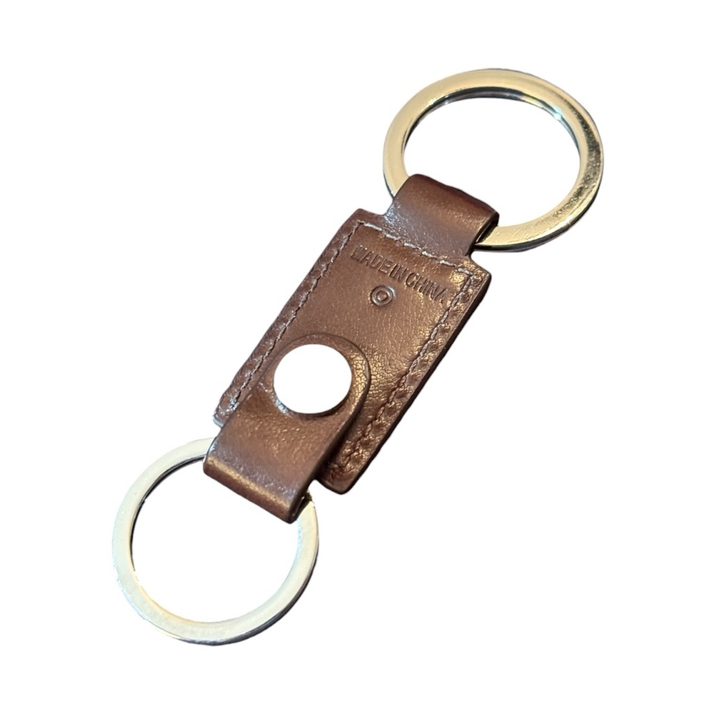 Coach Brown Leather Valet 2-in-1 Embossed Split Key Ring with Snap Logo (NWOT) - Picture 7 of 7